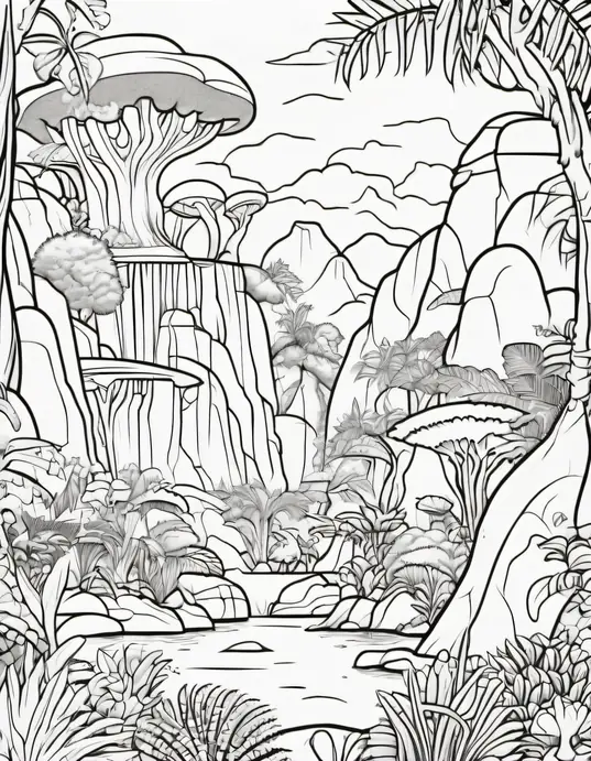 Extraterrestrial Jungle Coloring Adventure