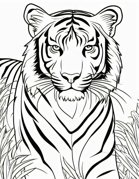 Tiger Stripes Coloring Page