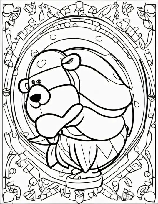 Colour-in: Sunny Unicorn Meadow Scene
