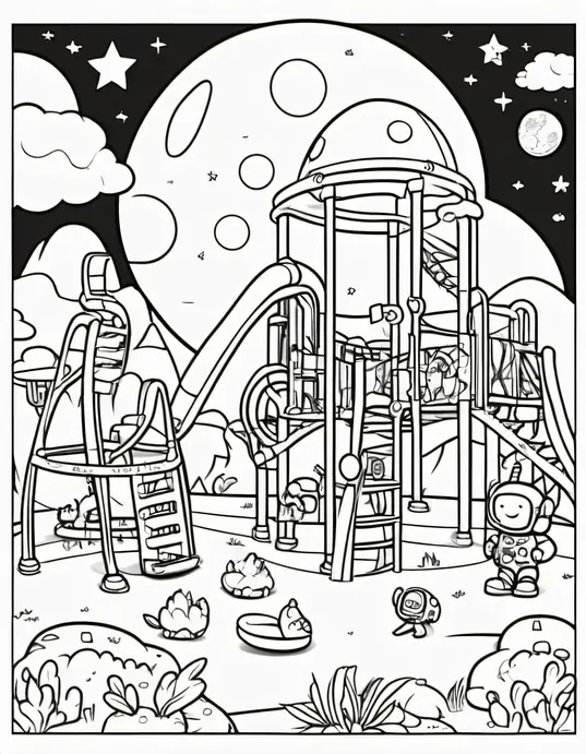 Moon Coloring Adventure: Alien Friends Playground