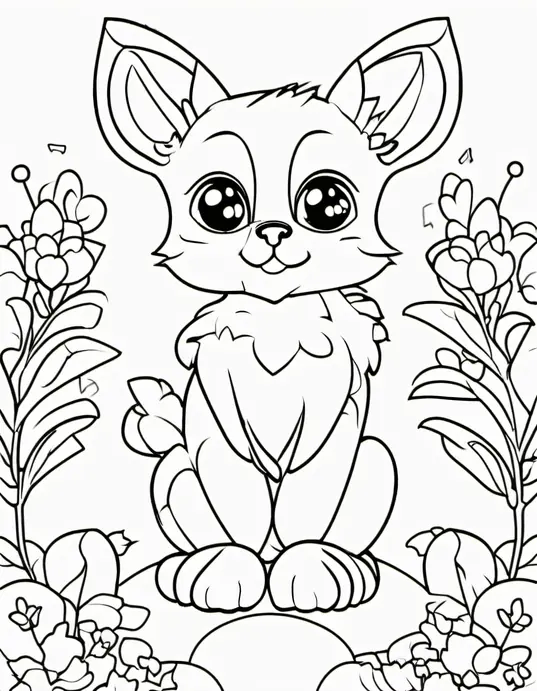 Enchanted Forest Fairy Coloring Scene