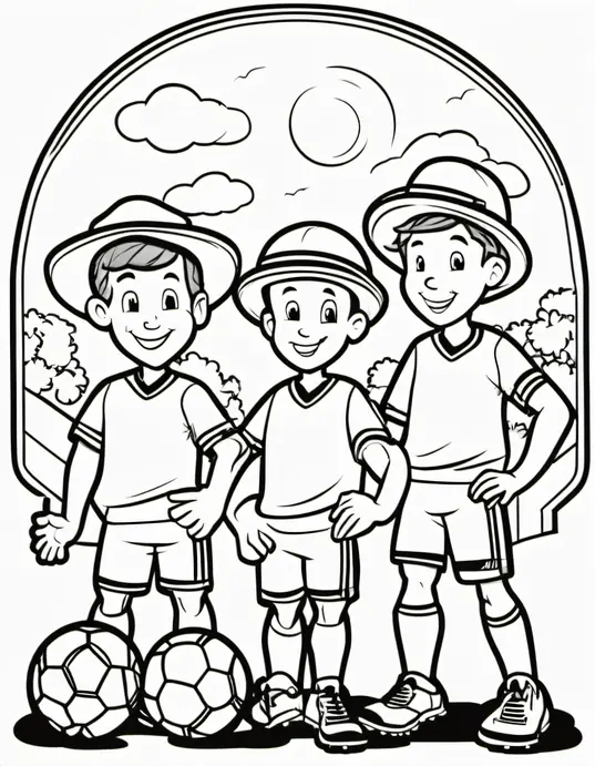 Summer Soccer Team Coloring Page