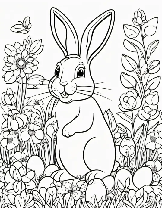 Easter Bunny Coloring Page for Kids