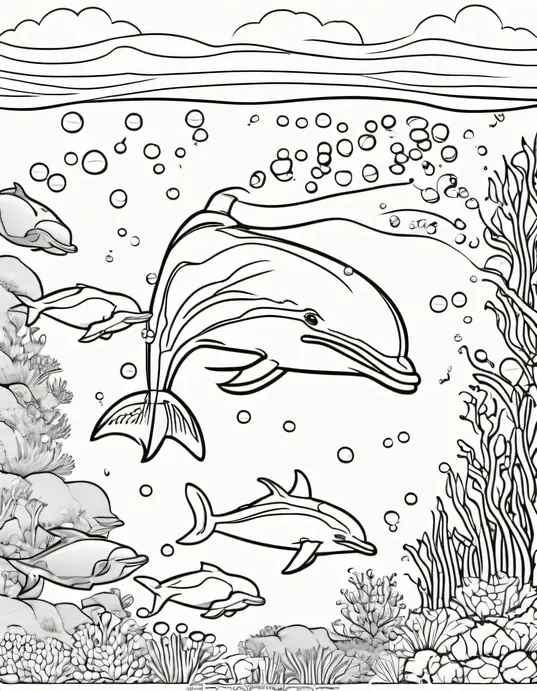 Colorful Underwater Dolphin Playground