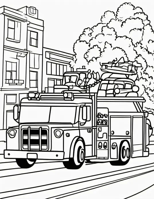 Colorful Fire Truck Parade Scene for Kids