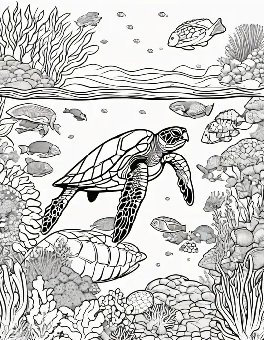Explore Underwater Turtle Coloring Adventure
