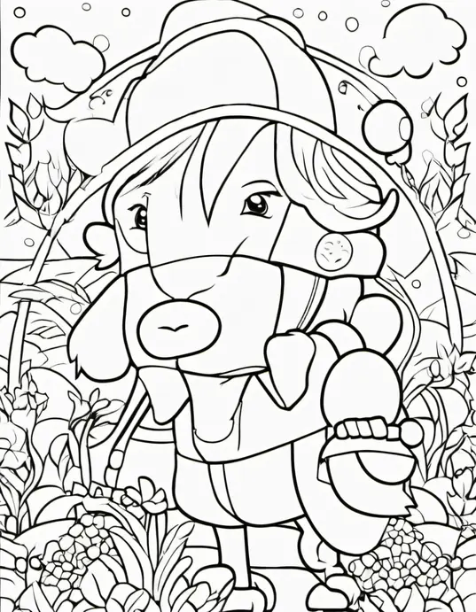 Enchanted Forest Coloring Scene for Kids