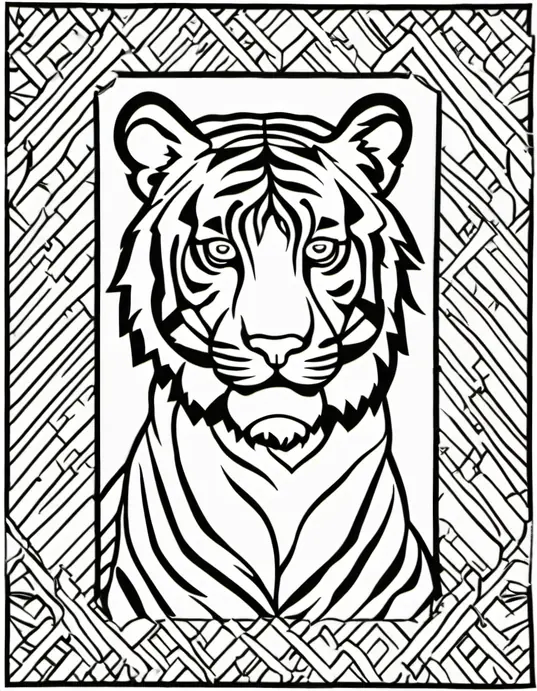 Tiger Stripes Coloring Page Zoo Adventure