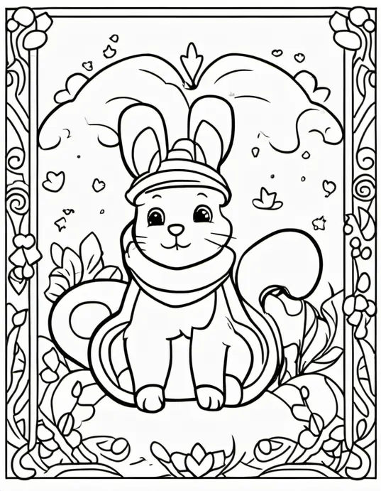 Colorful Puppy Playtime Garden Coloring Page