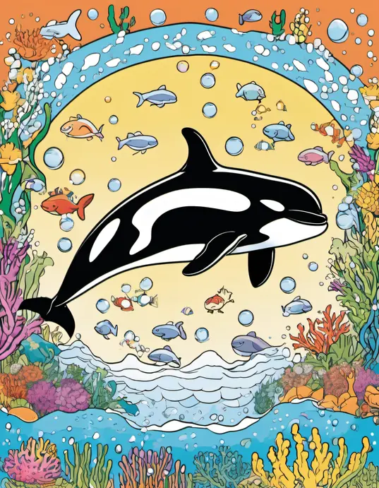 Colorful Orca Whale Underwater Playground