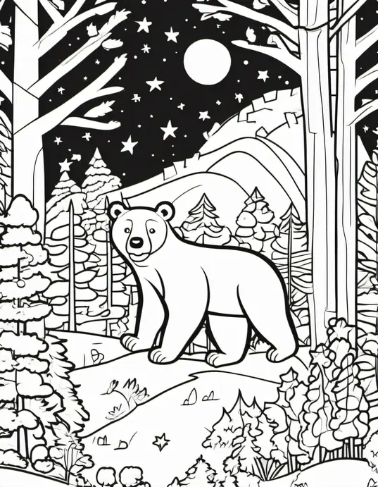 Color Stars in Nighttime Forest Adventure