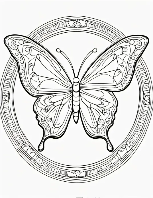 Colorful Butterfly Mandala for Kids to Draw