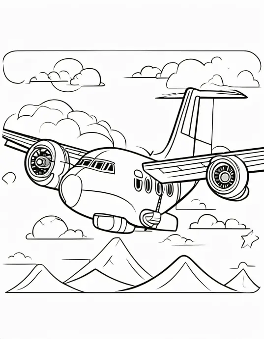 Colour a Cheerful Cargo Plane Delivery
