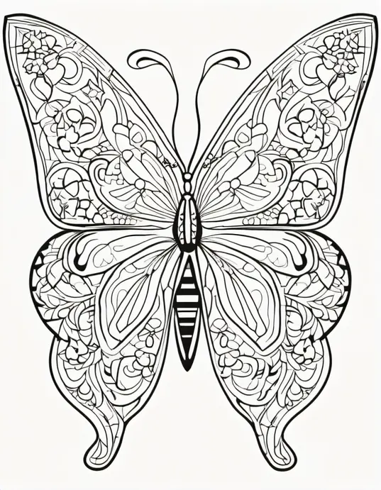 Colorful Butterfly Mandala for Kids to Decorate