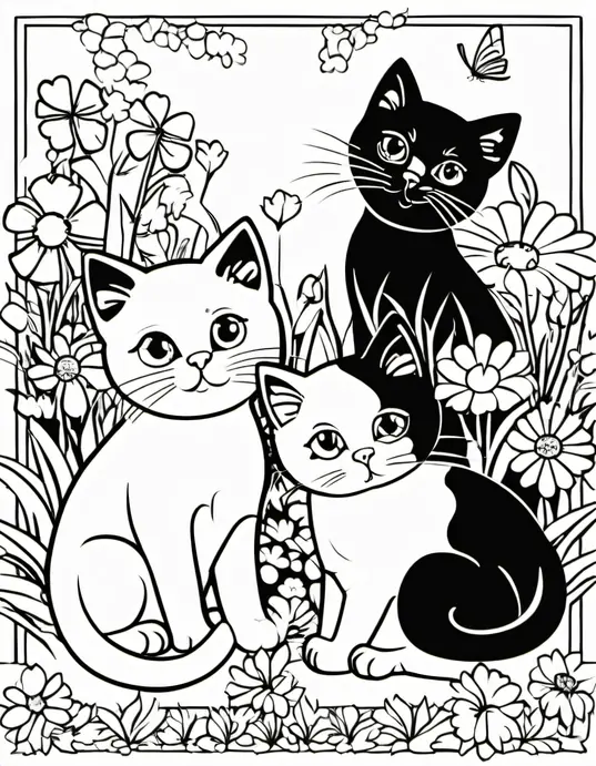 Color and Play: Adorable Kitten Garden Fun