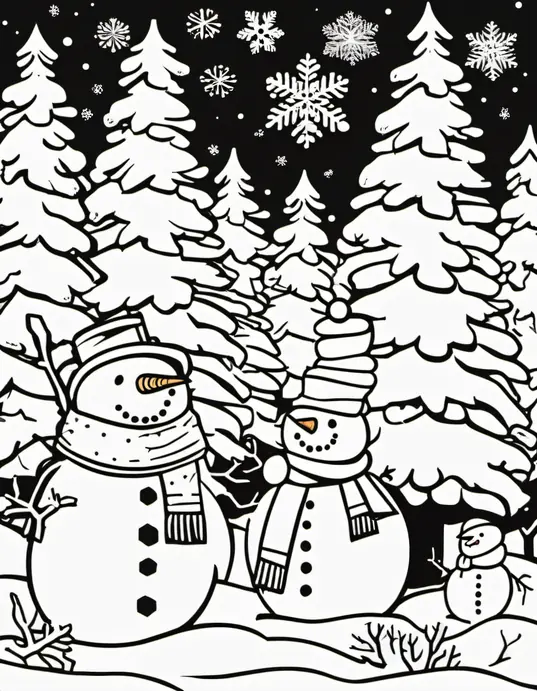 Snowflake Forest Winter Coloring Adventure