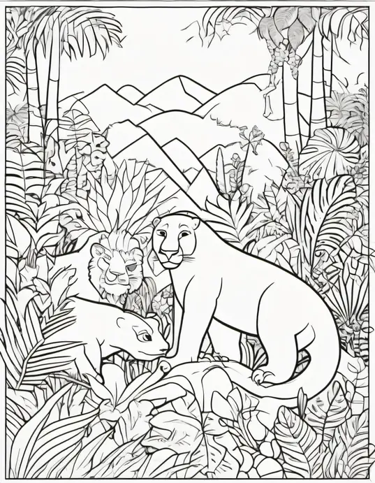 Colourful Jungle Snake Adventure Scene