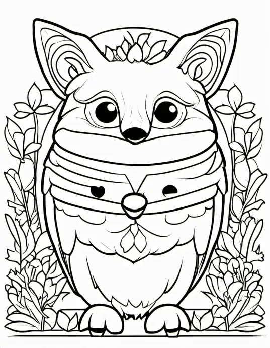 Magical Unicorn Forest Princess Coloring Page