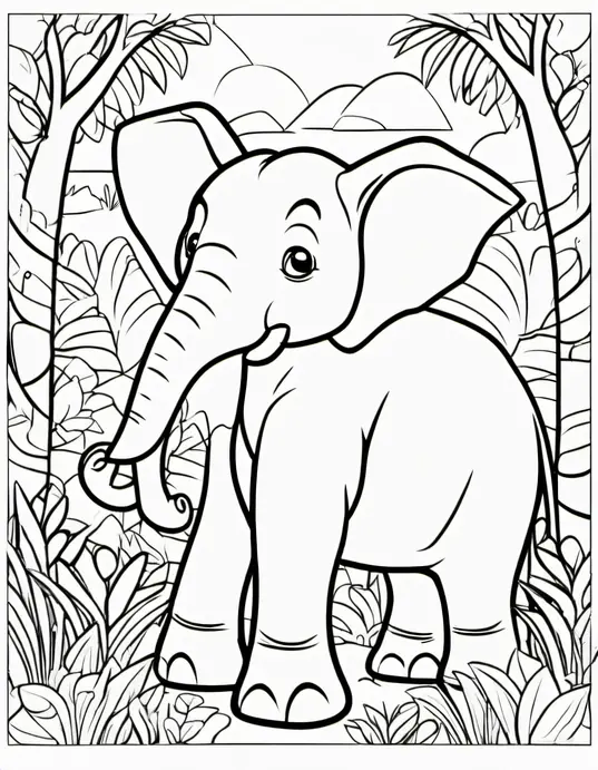 Color and Discover: Baby Elephant Playground Jungle