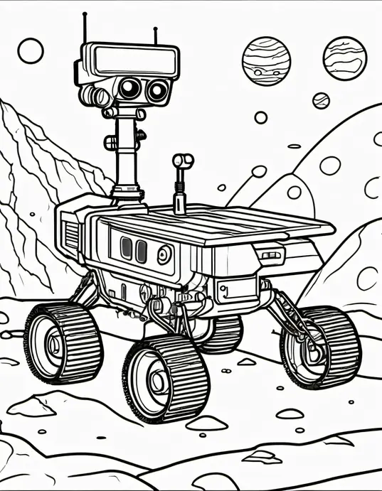 Explore Mars Rover Coloring Page