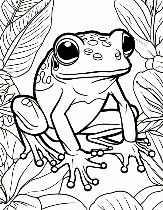 Color Tropical Rainforest Frog with Vibrant Spots