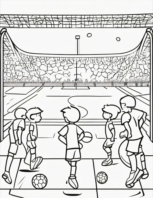 Color & Play: Sunny Soccer Match Field Scene