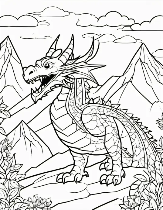 Anime-Themed Dragon Color-in Fun Adventure Scene