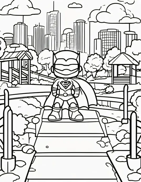 Color Superhero Playground Sunset Scene