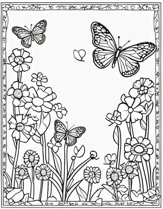 Colorful Garden Butterfly Adventure Scene