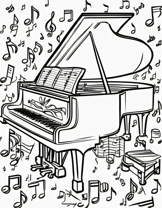 Colorful Music Notes Adventure Scene for Kids