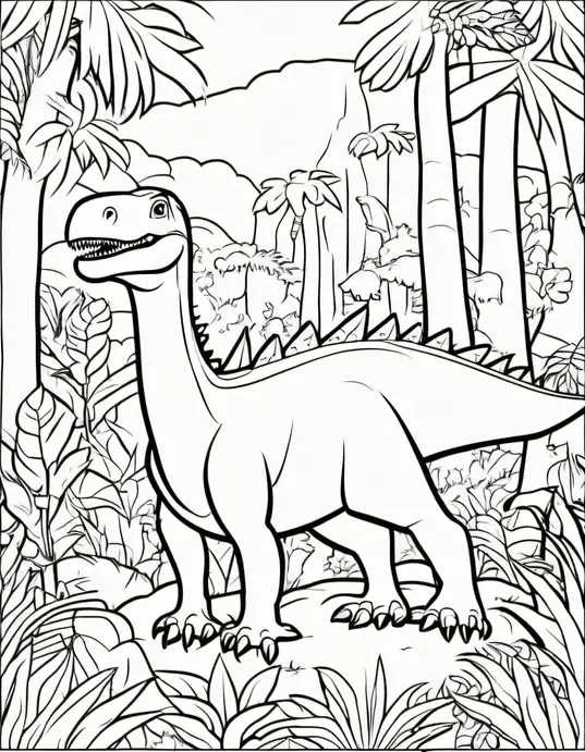 Dino Rainforest Coloring Adventure
