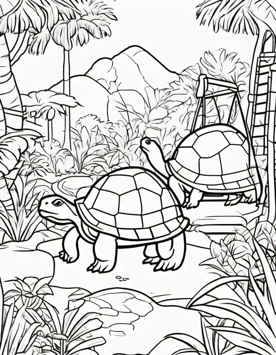 Color and Discover: Jungle Turtle Playground