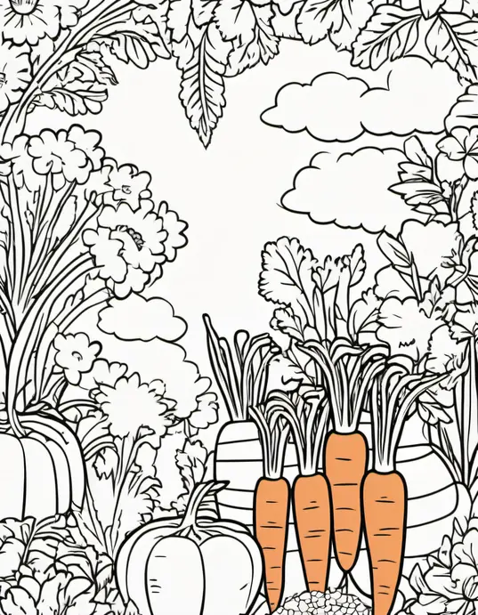 Colorful Carrot Garden for Kids to Draw!