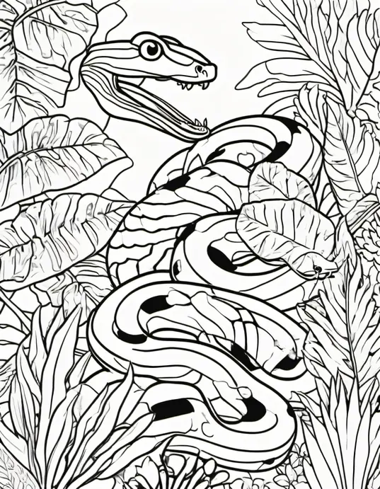 Color and Play: Rainforest Snakes Hide-and-Seek