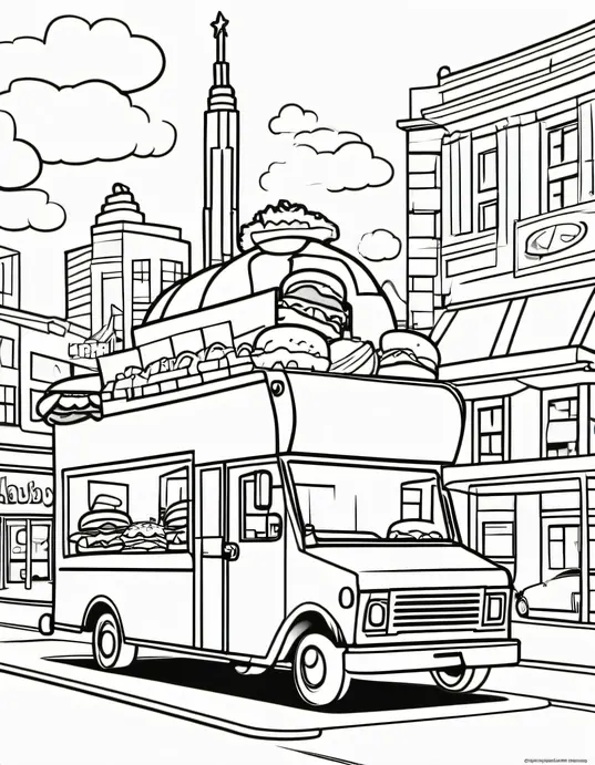 Color and Play: Happy Burger Truck Adventure