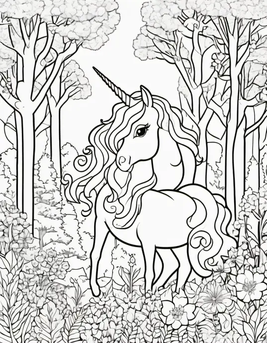 Unicorn Forest Coloring Adventure