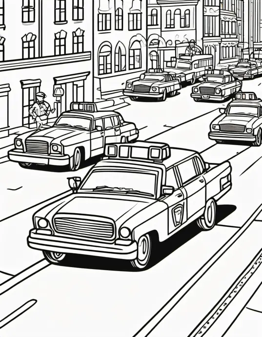 Color and Learn: Police Car Parade in Rainbow City