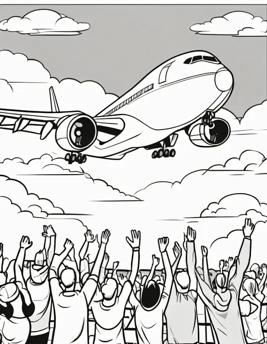 Colorful Jumbo Jet Takeoff Scene for Kids