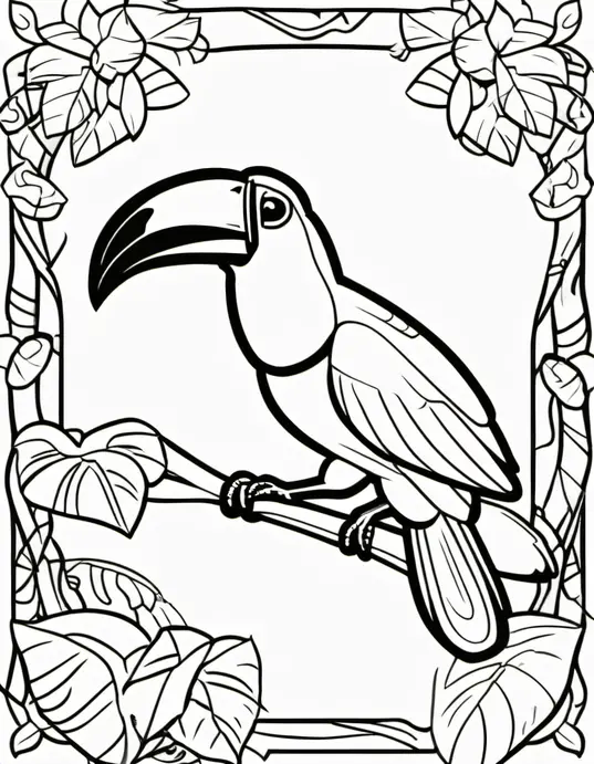 Explore Vibrant Toucan Coloring Page