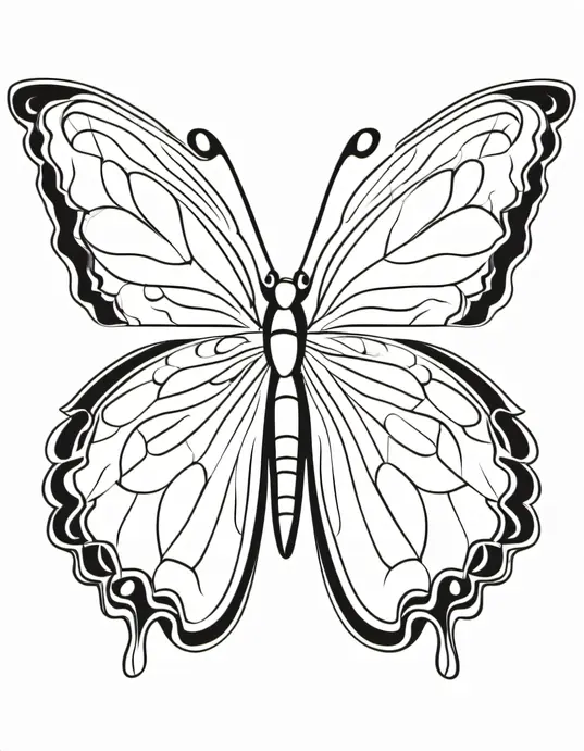 Blossom Butterfly Coloring Page Spring