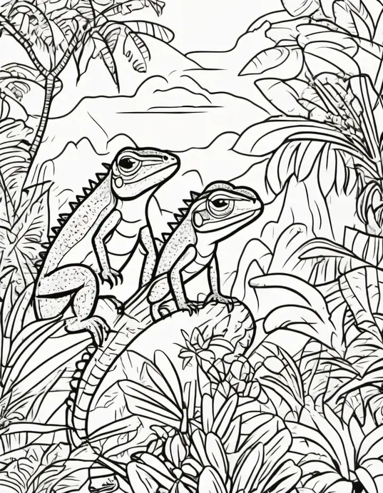 Explore Jungle Lizard Coloring Adventure