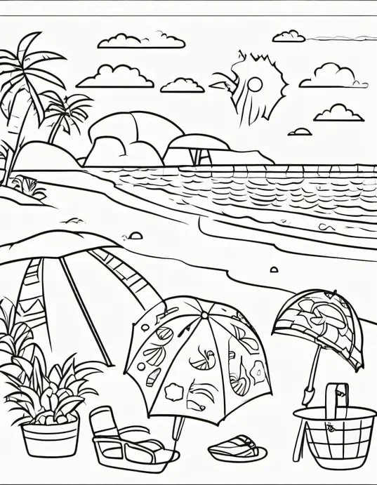 Sunny Beach Coloring Fun