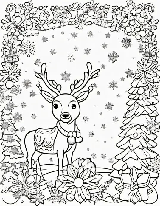 Santa's Jolly Snowflake Coloring Adventure