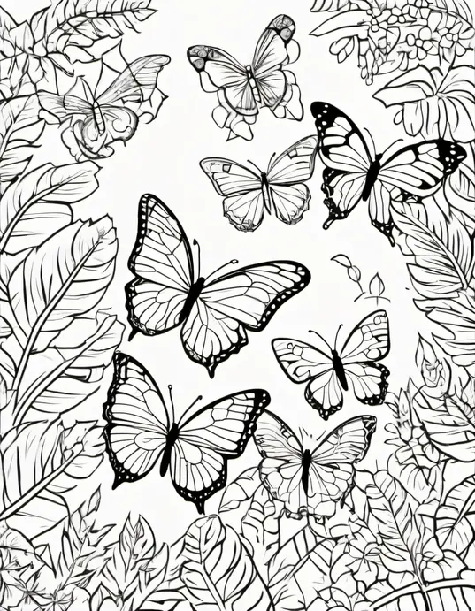Color and Discover: Vibrant Tropical Butterfly Garden