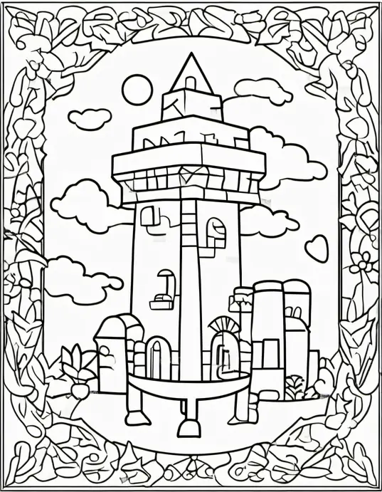 Excavator Digging in Sandbox Coloring Page