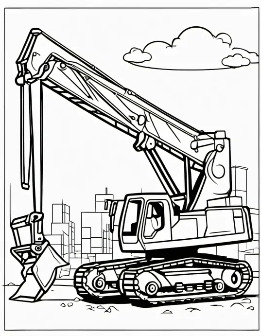 Exciting Crane Coloring Page for Kids