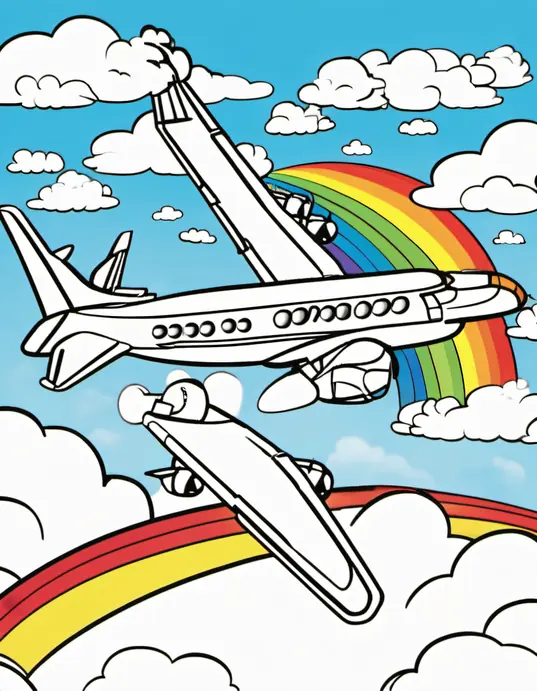 Color and Explore: Cute Airplane Sky Adventure