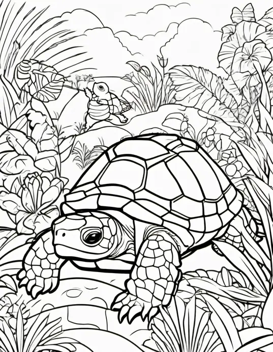 Colorful Tortoise Garden Safari Adventure