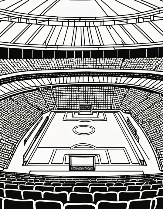 Soccer Stadium Coloring Page for Kids