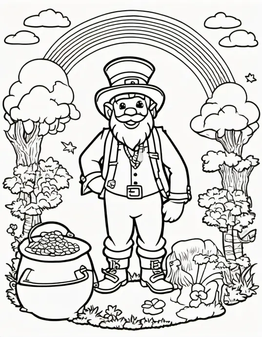 Leprechaun Rainbow Coloring Adventure